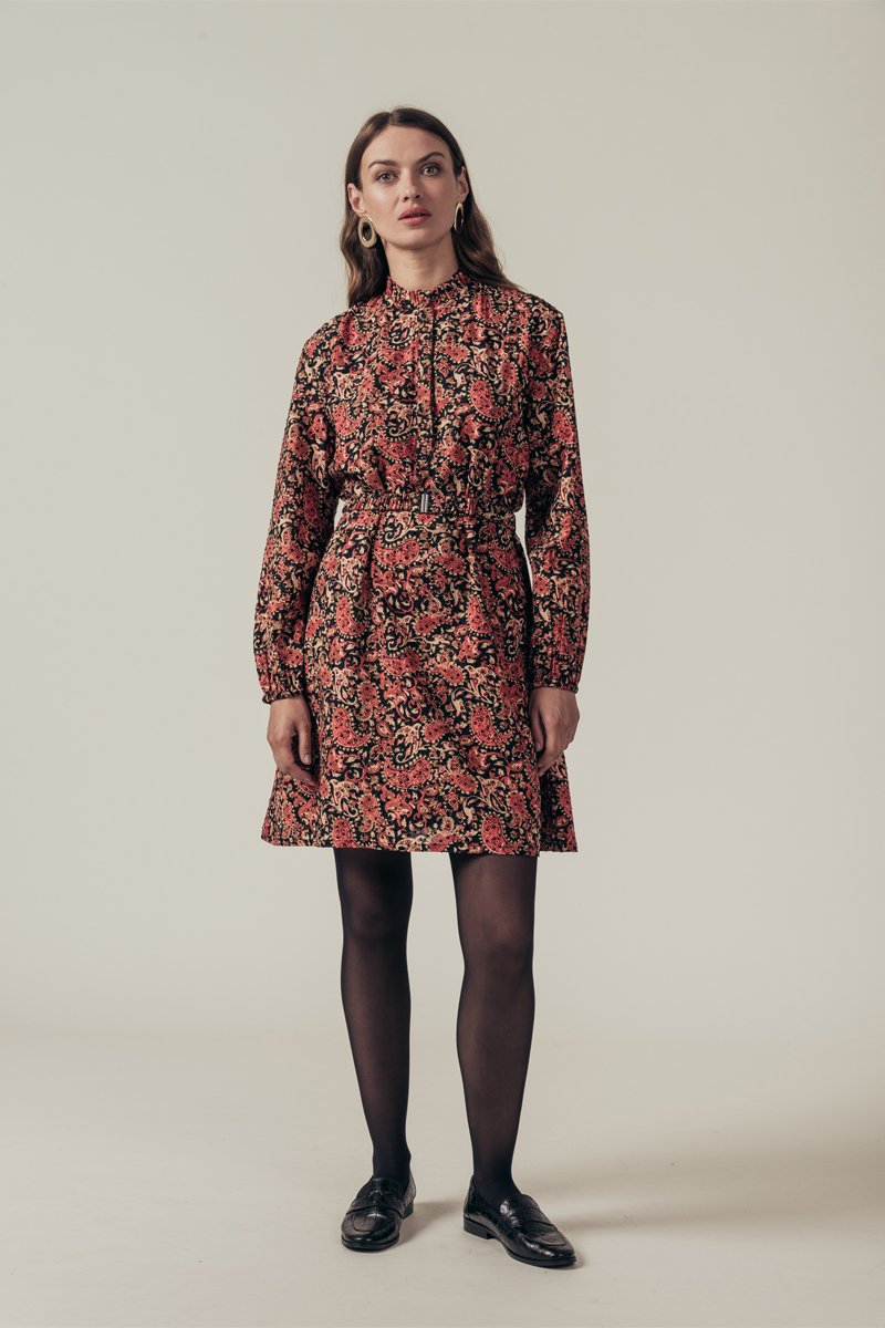 Robe Patineuse Rouge - Noir