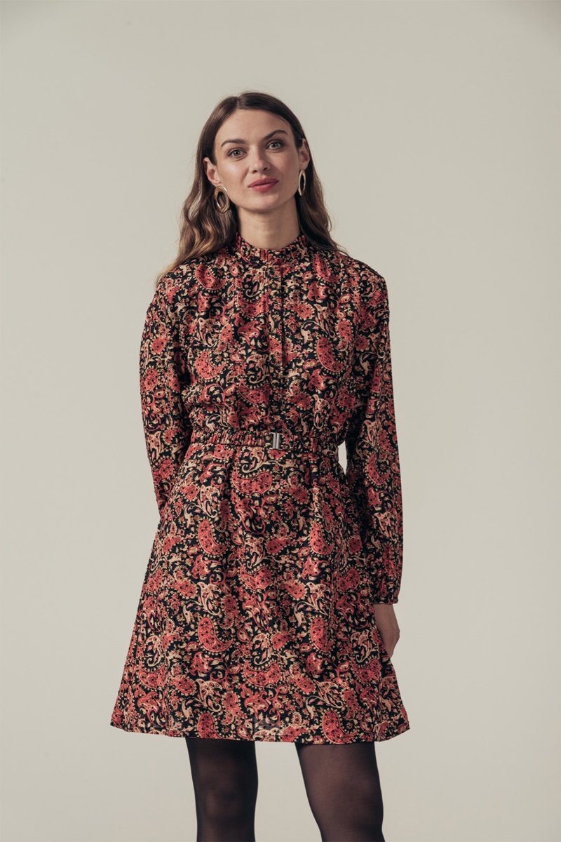 Robe Patineuse Rouge - Noir