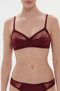 Ève Non-Wired Triangle Bra - Dark Red