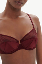 Ève Plunging Wireless Bra - Dark Red