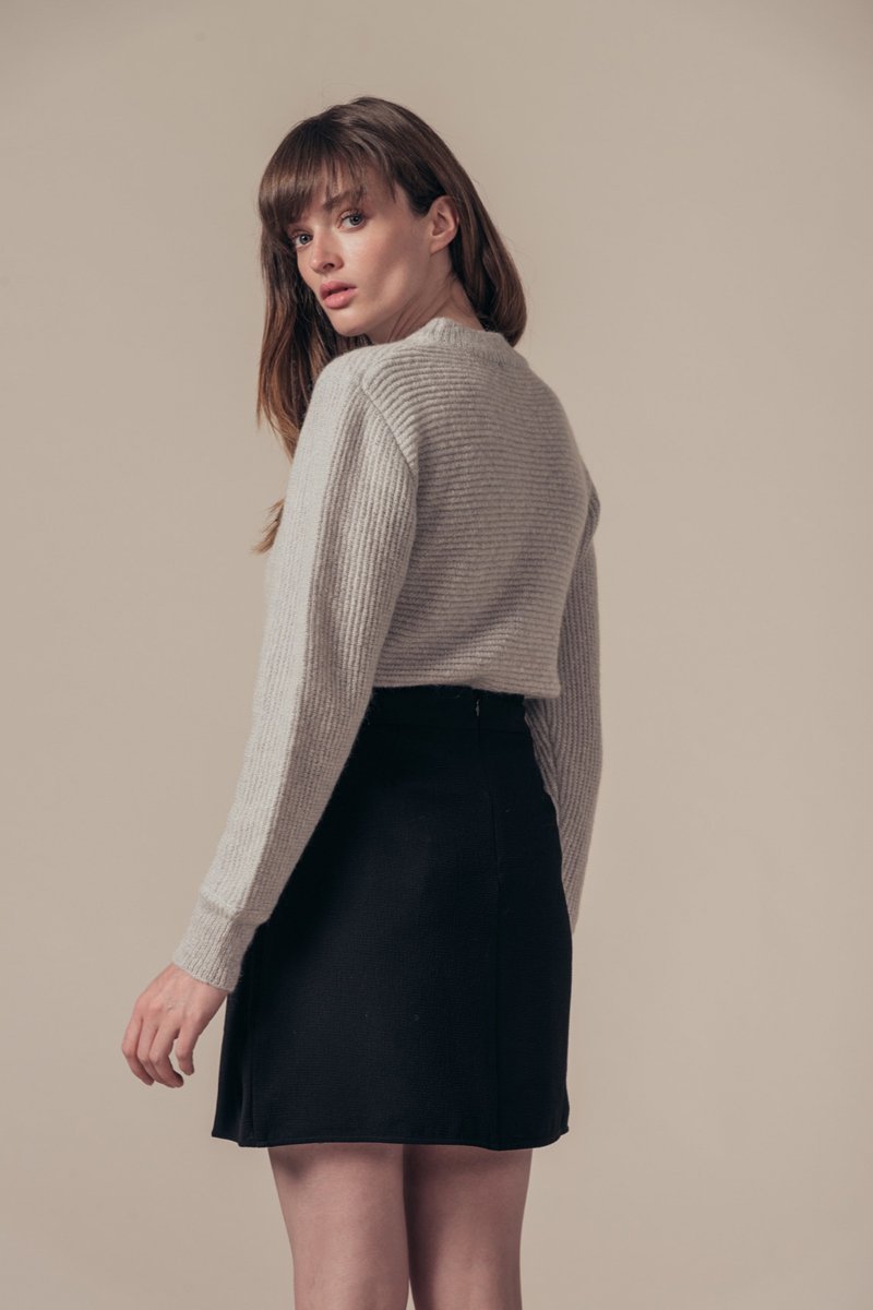 Pull En Mohair Et Laine Montreuil - Gris