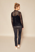 Top Bordado Faience - Negro