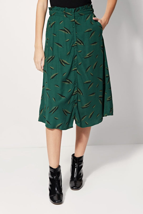 Jupe Midi Taille Haute Jacarta - Vert Foncé