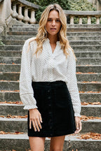 Minifalda Jeanna de Terciopelo - Negro