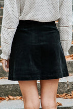Minifalda Jeanna de Terciopelo - Negro