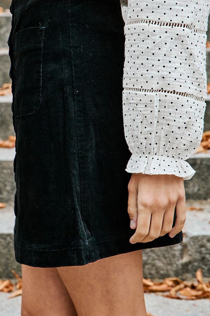 Minifalda Jeanna de Terciopelo - Negro