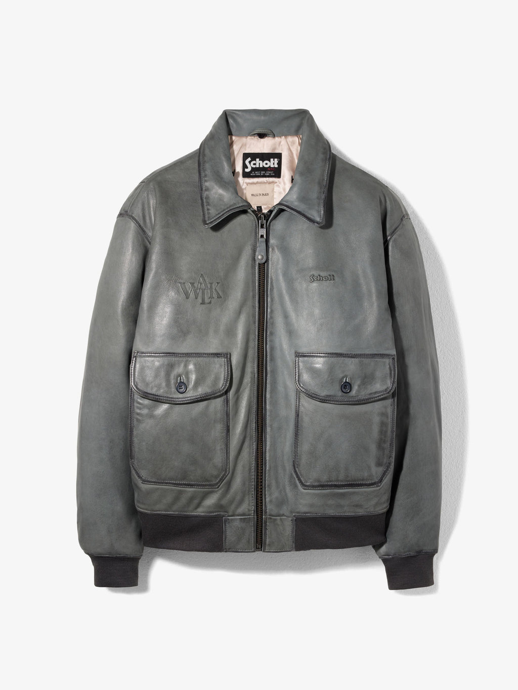 Walk In Paris X Schott Nyc ® - La Flight Jacket Grise