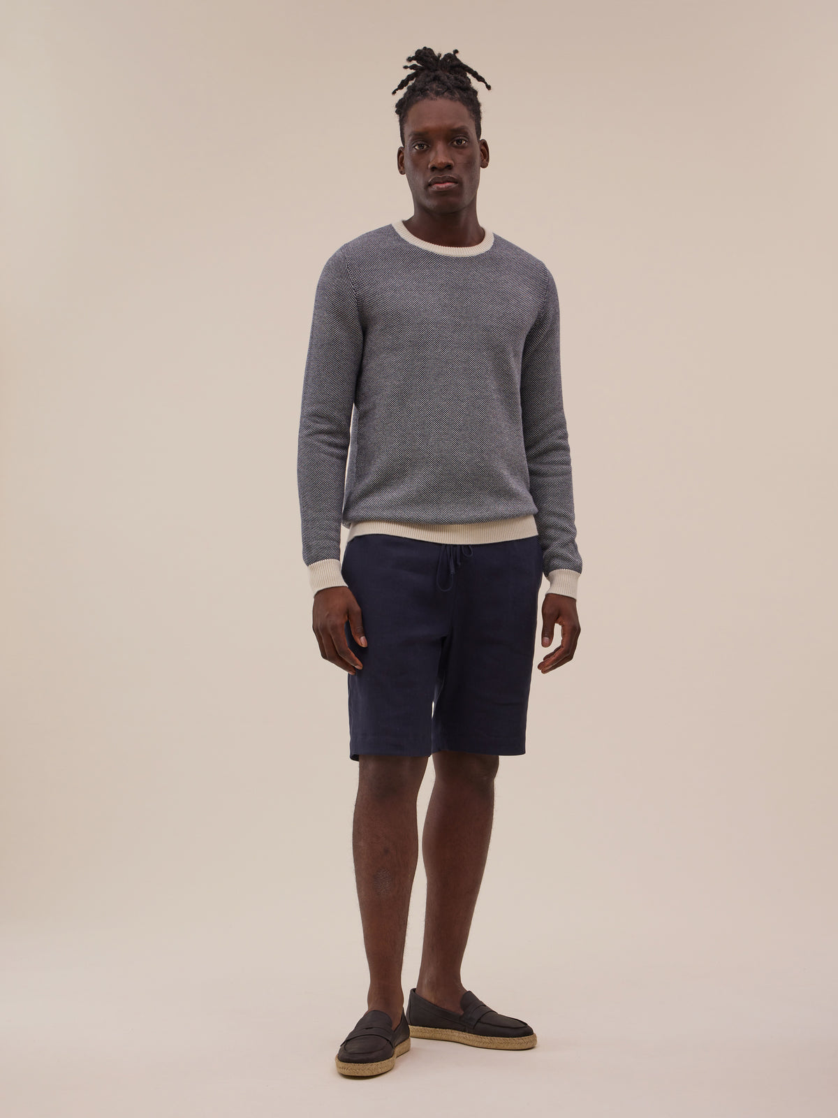 Kuli Jumper - White & Navy - Men