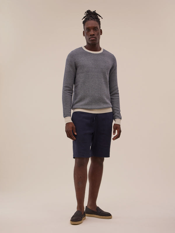 Kuli Jumper - White & Navy - Men