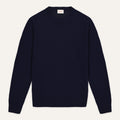 Pull En Laine Recyclée Bleu Marine