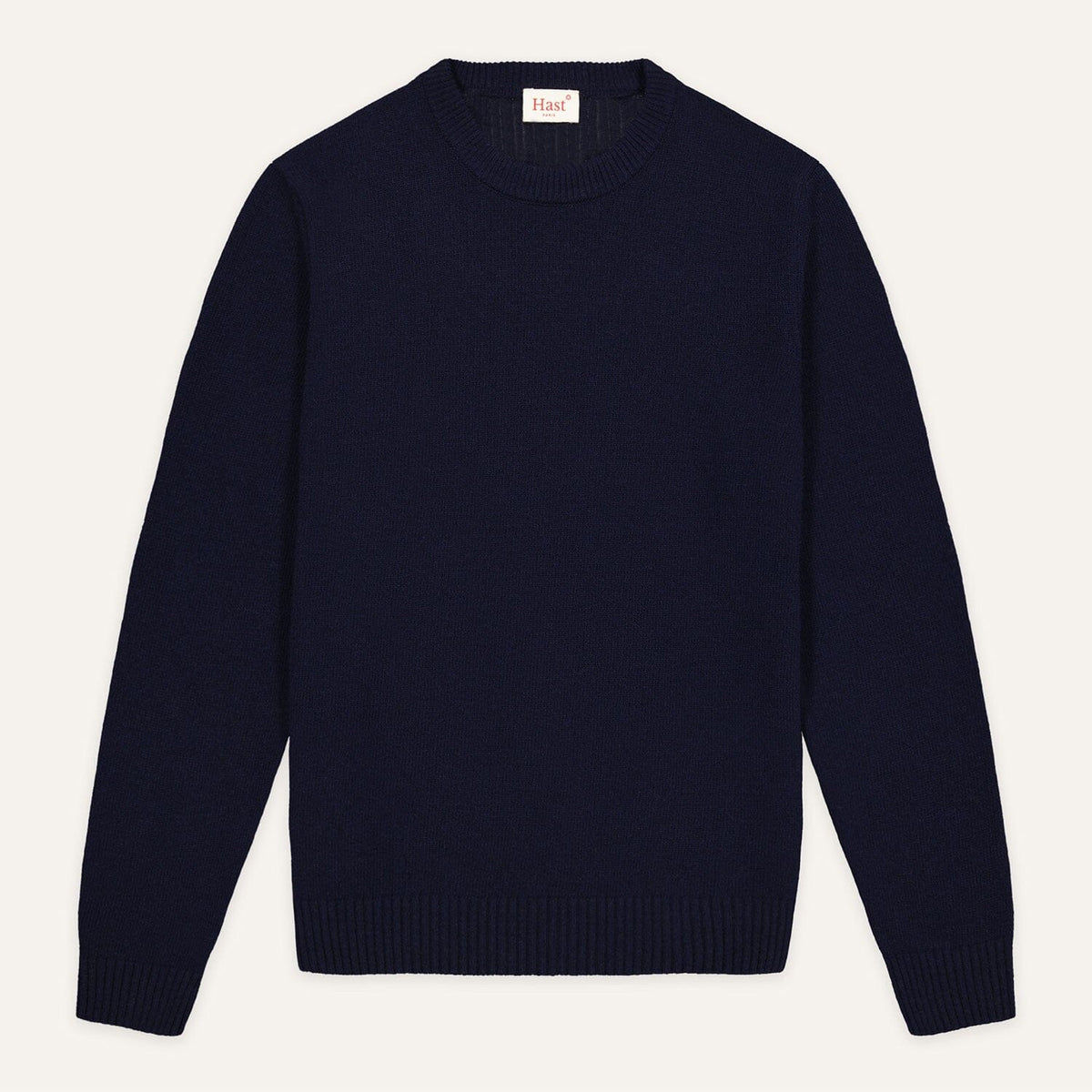 Pull En Laine Recyclée Bleu Marine