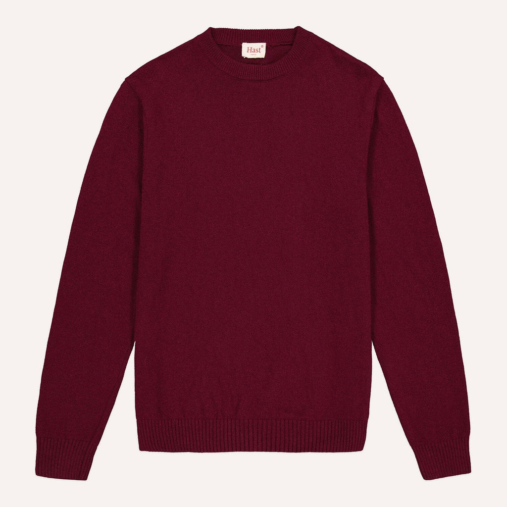 Pull En Laine Recyclée Bordeaux