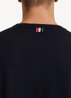 Thom Browne - Pullover 4-Bar En Merino Fine - Navy - Homme