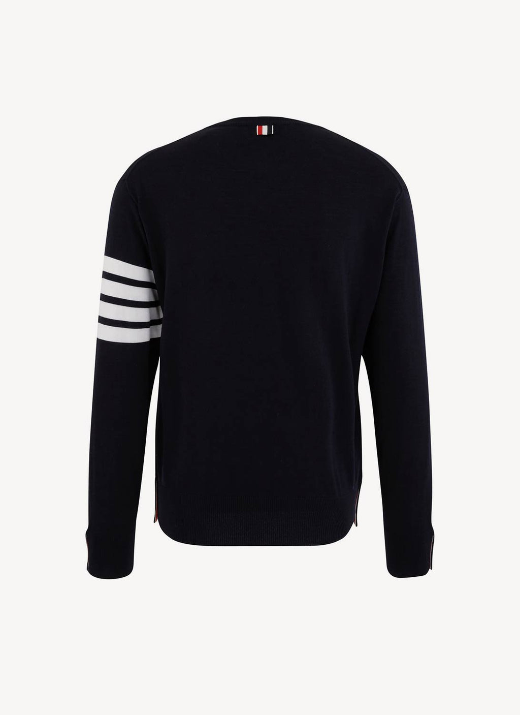 Thom Browne - Pullover 4-Bar En Merino Fine - Navy - Homme
