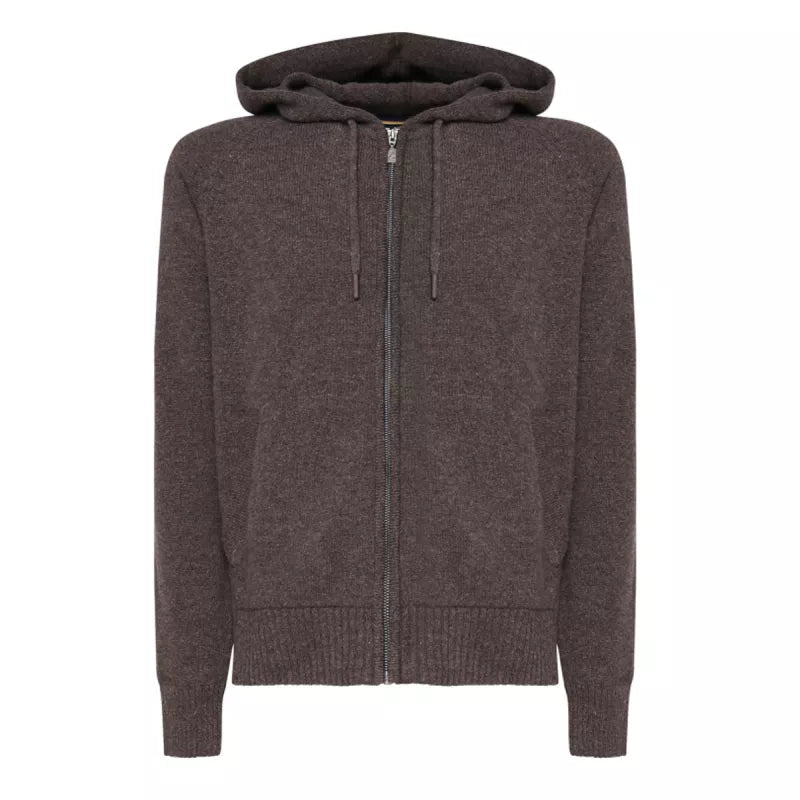 Pullover K-Way Marcy Lambswool Zip Capuche - Marron Foncé