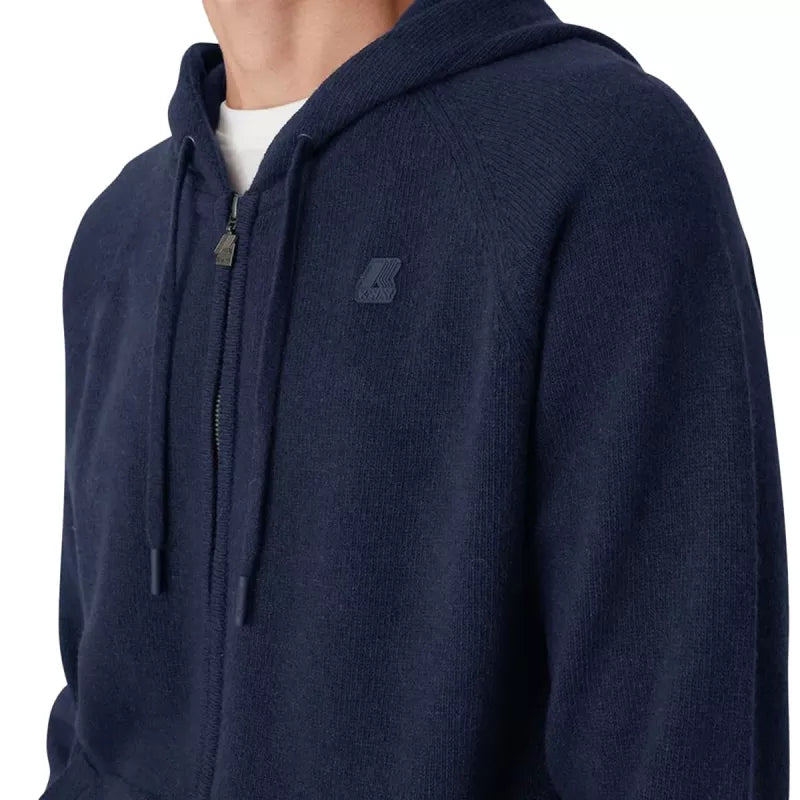 Pullover K-Way Marcy Lambswool Zip Capuche - Bleu Marine