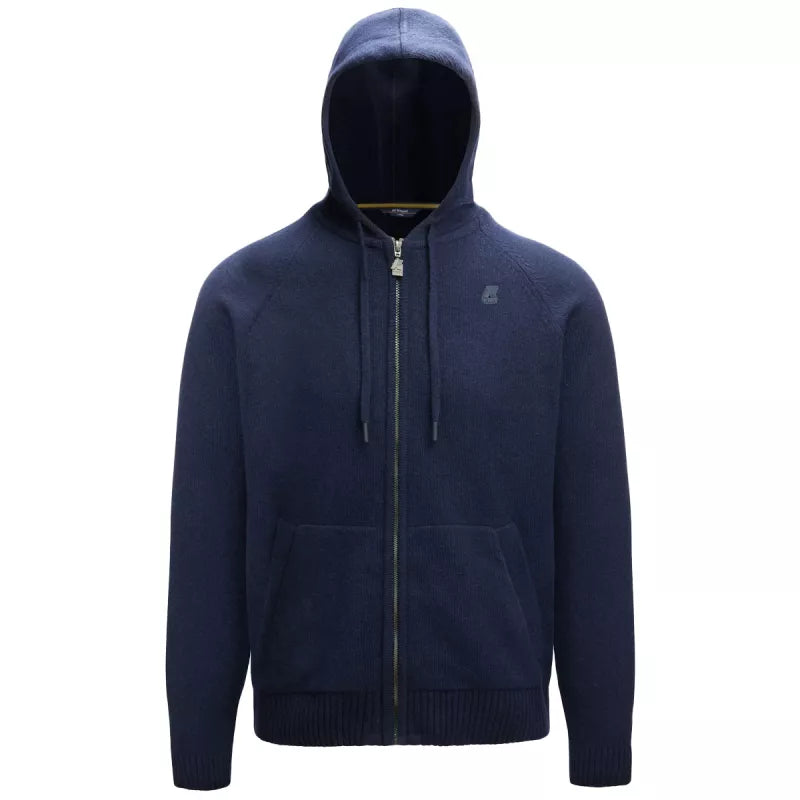 Pullover K-Way Marcy Lambswool Zip Capuche - Bleu Marine