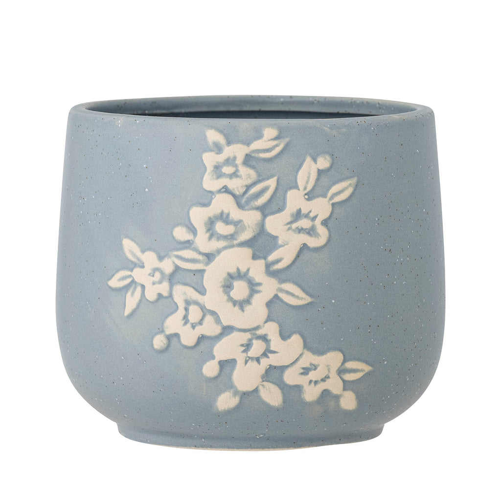 Betino - Lot de 6 Cache-Pots - Bleu - Grès