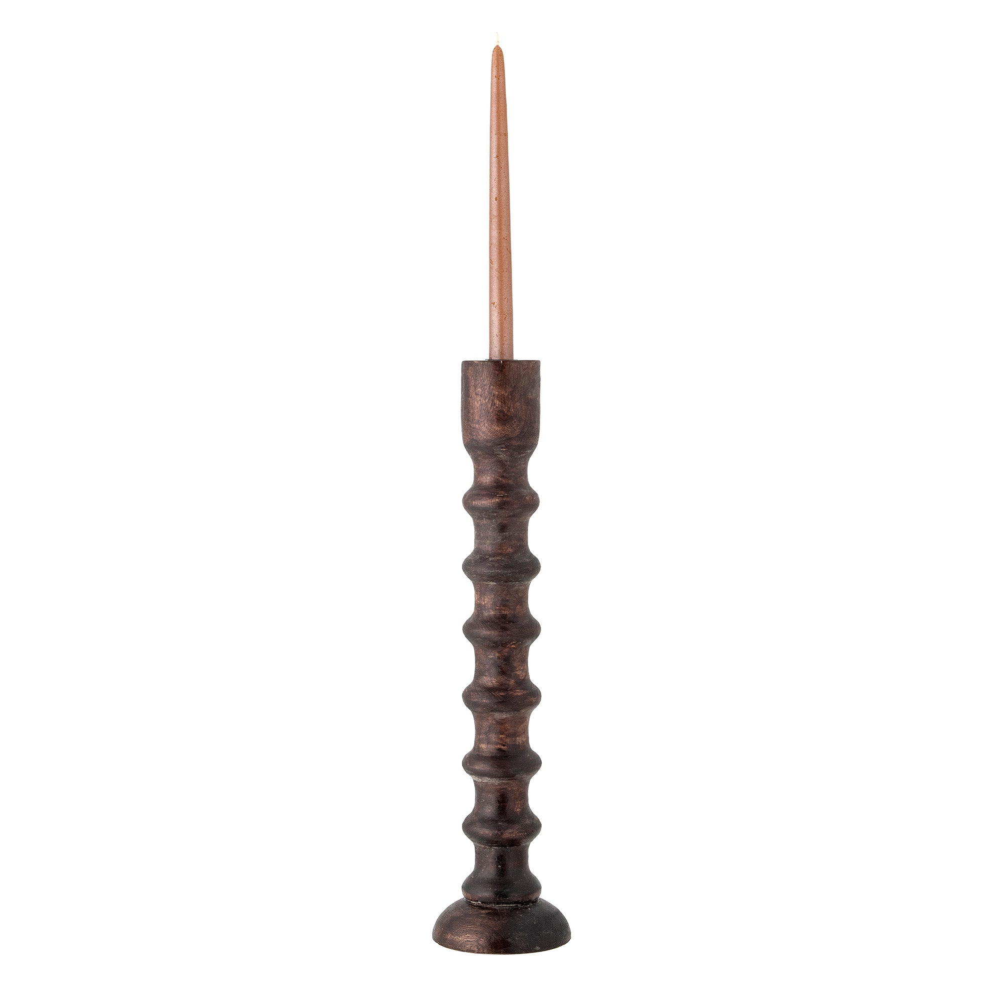 Brenda - Portavelas - Marrón - Madera de Mango