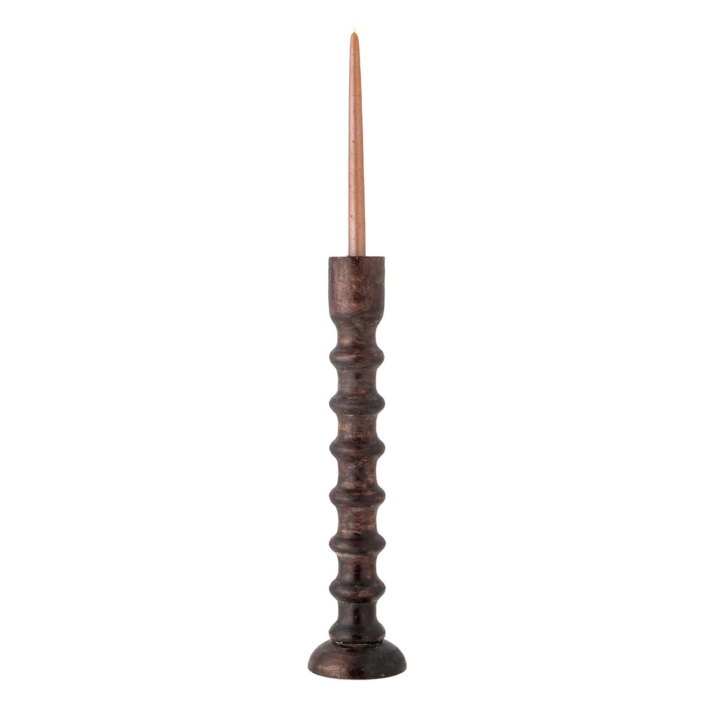 Brenda - Lot de 4 Bougeoirs - Marron - Manguier