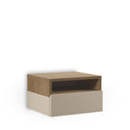 Quenor - Mesita de noche mural con 1 cajón - Madera - Beige