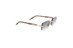 Luxury Eyewear – Solglasögon - John Dalia, båglösa solglasögon med graderade glas och bruna skalmar