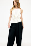 Top de punto racerback - Crema