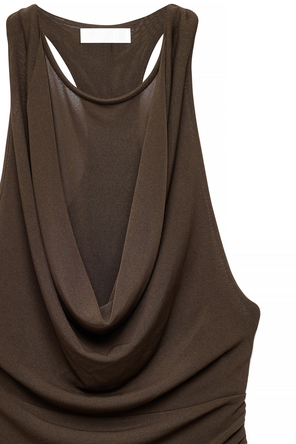 Top racerback in jersey - Marrone