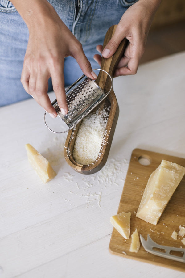 Rallador De Queso De Acacia - Marrón