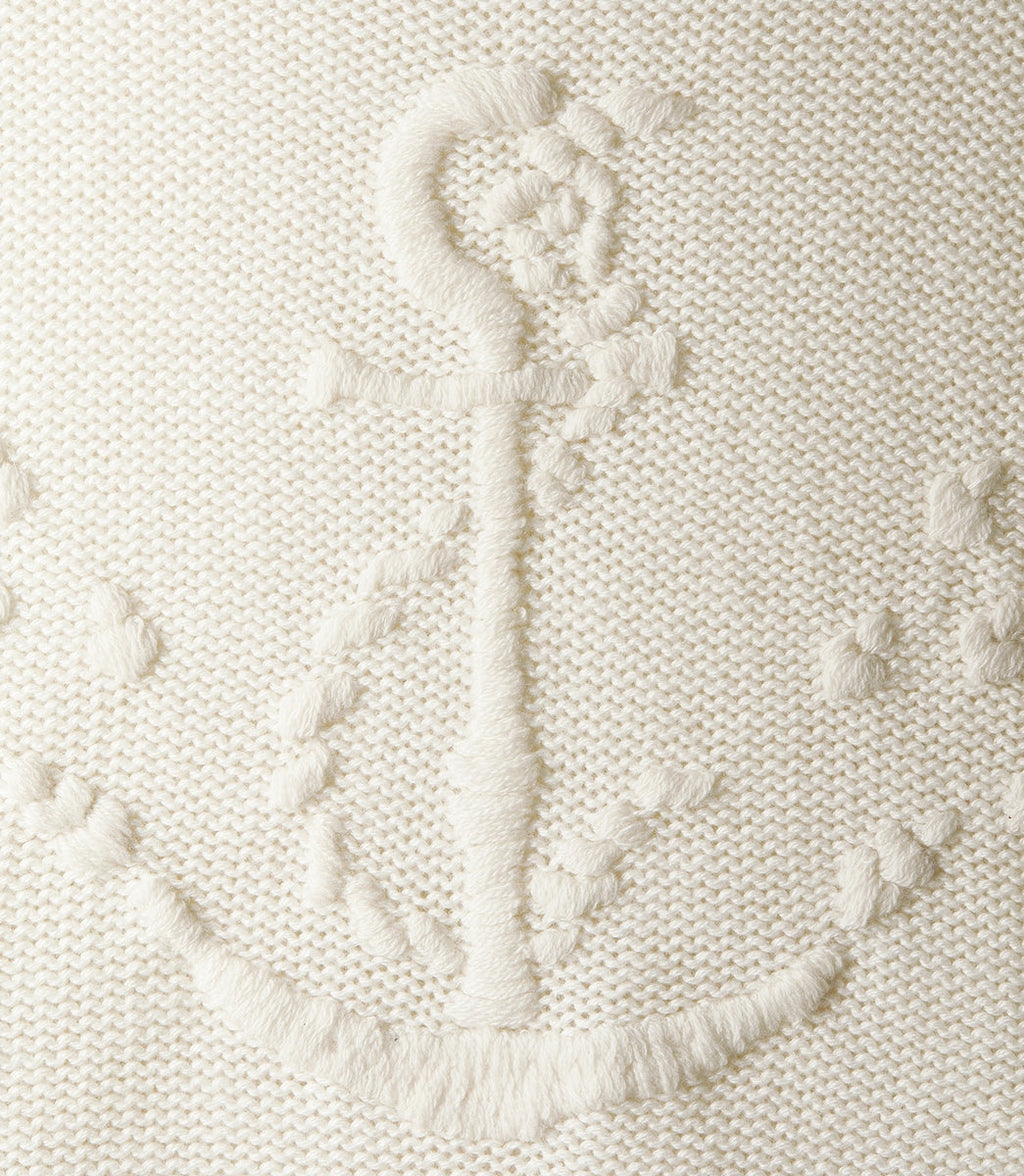 Pull Ras De Cou Ancre Brodee Main - Naturel - Femme