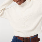 Pull Ras De Cou Ancre Brodee Main - Naturel - Femme