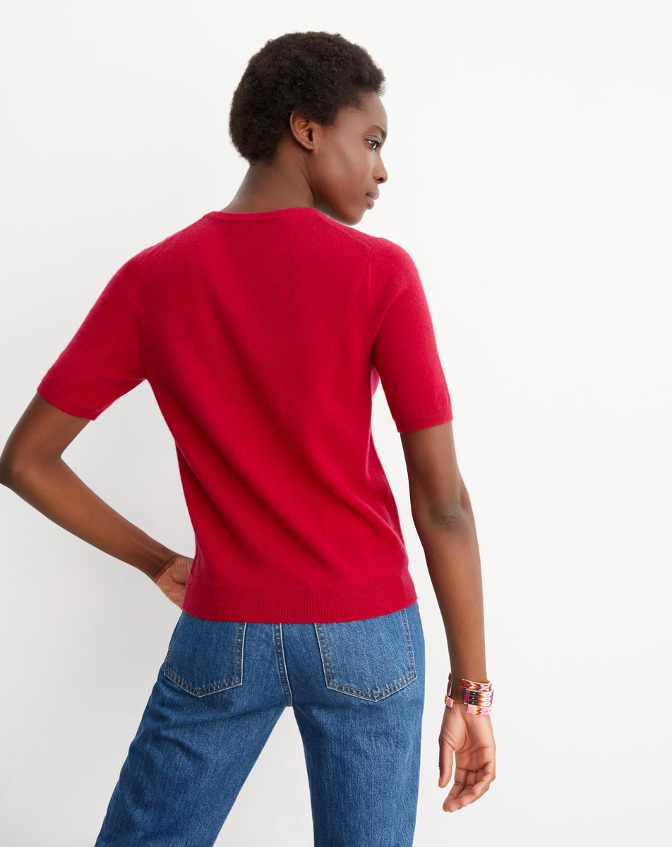 Pull Ras De Cou Manches Courtes Classique - Nepal - Femme