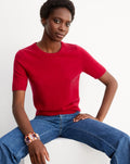 Pull Ras De Cou Manches Courtes Classique - Nepal - Femme