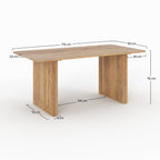 Andrea - Table Rectangulaire En Bois D'Acacia 6 Personnes