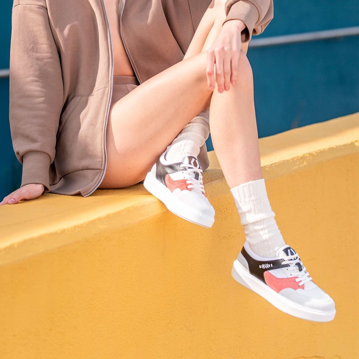 Rebound Low Pure Seaqual Trainers - White and Pastel Coral - Women