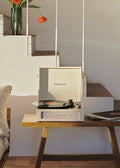 Record Player Compact - Platine Rétro Avec Lecteur/Enregistreur Bluetooth, Usb, Sd, Microsd & Mp3 - Beige