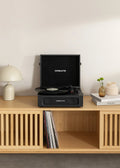 Record Player Compact - Retro Turntable with Bluetooth, USB, SD, MicroSD & MP3 Player/Recorder - Black