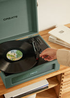 Record Player Retro - Tocadiscos retro Bluetooth/USB/SD/MicroSD/Mp3 - Salvia