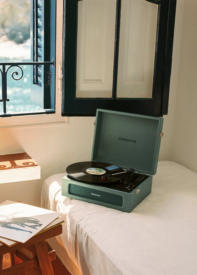 Record Player Retro - Tocadiscos retro Bluetooth/USB/SD/MicroSD/Mp3 - Salvia