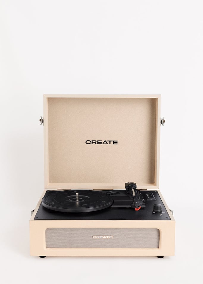 Retro Record Player - Retro Bluetooth/USB/SD/MicroSD/MP3 Turntable - Sand
