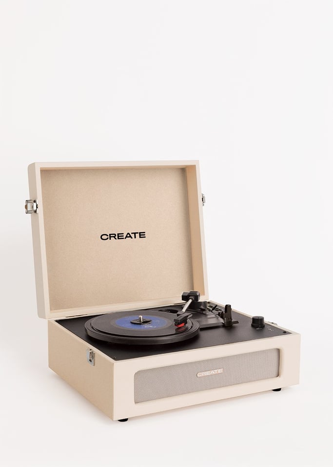 Retro Record Player - Retro Bluetooth/USB/SD/MicroSD/MP3 Turntable - Sand