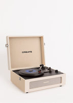 Retro Record Player - Retro Bluetooth/USB/SD/MicroSD/MP3 Turntable - Sand