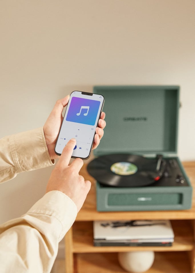Record Player Retro - Tocadiscos retro Bluetooth/USB/SD/MicroSD/Mp3 - Salvia