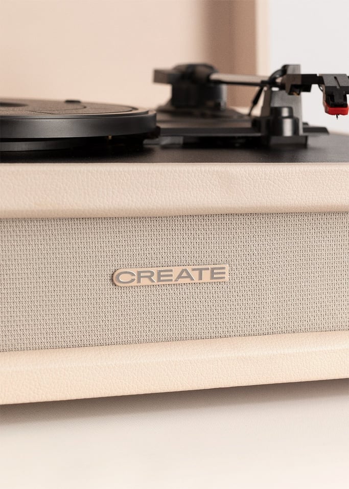 Retro Record Player - Retro Bluetooth/USB/SD/MicroSD/MP3 Turntable - Sand