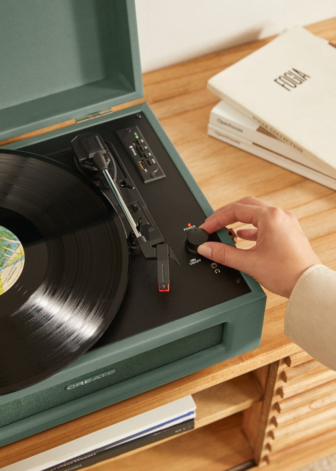 Record Player Retro - Tocadiscos retro Bluetooth/USB/SD/MicroSD/Mp3 - Salvia