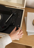 Record Player Compact - Platine Rétro Avec Lecteur/Enregistreur Bluetooth, Usb, Sd, Microsd & Mp3 - Beige