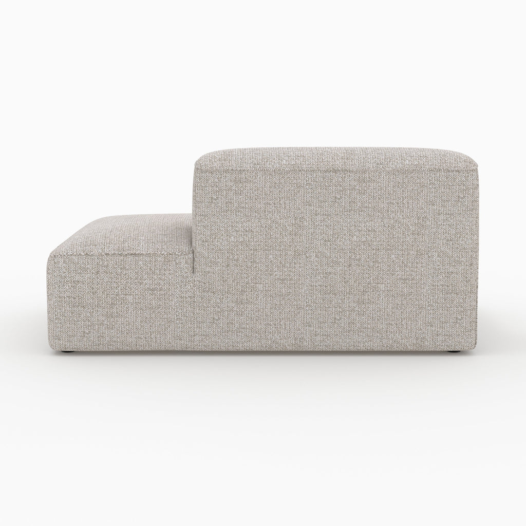 Hestia - Canapé D'Angle Gauche Modulable, Tissu Beige 4 Places, 2 Poufs
