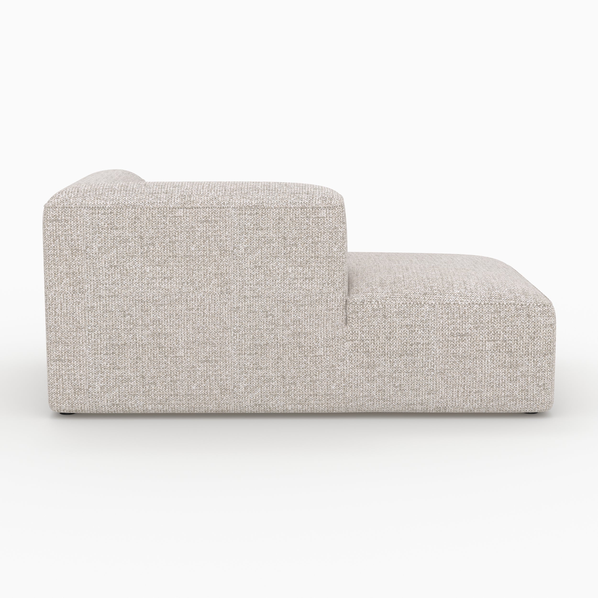 Hestia - Sofá esquinero modular izquierdo de tela beige 4 plazas