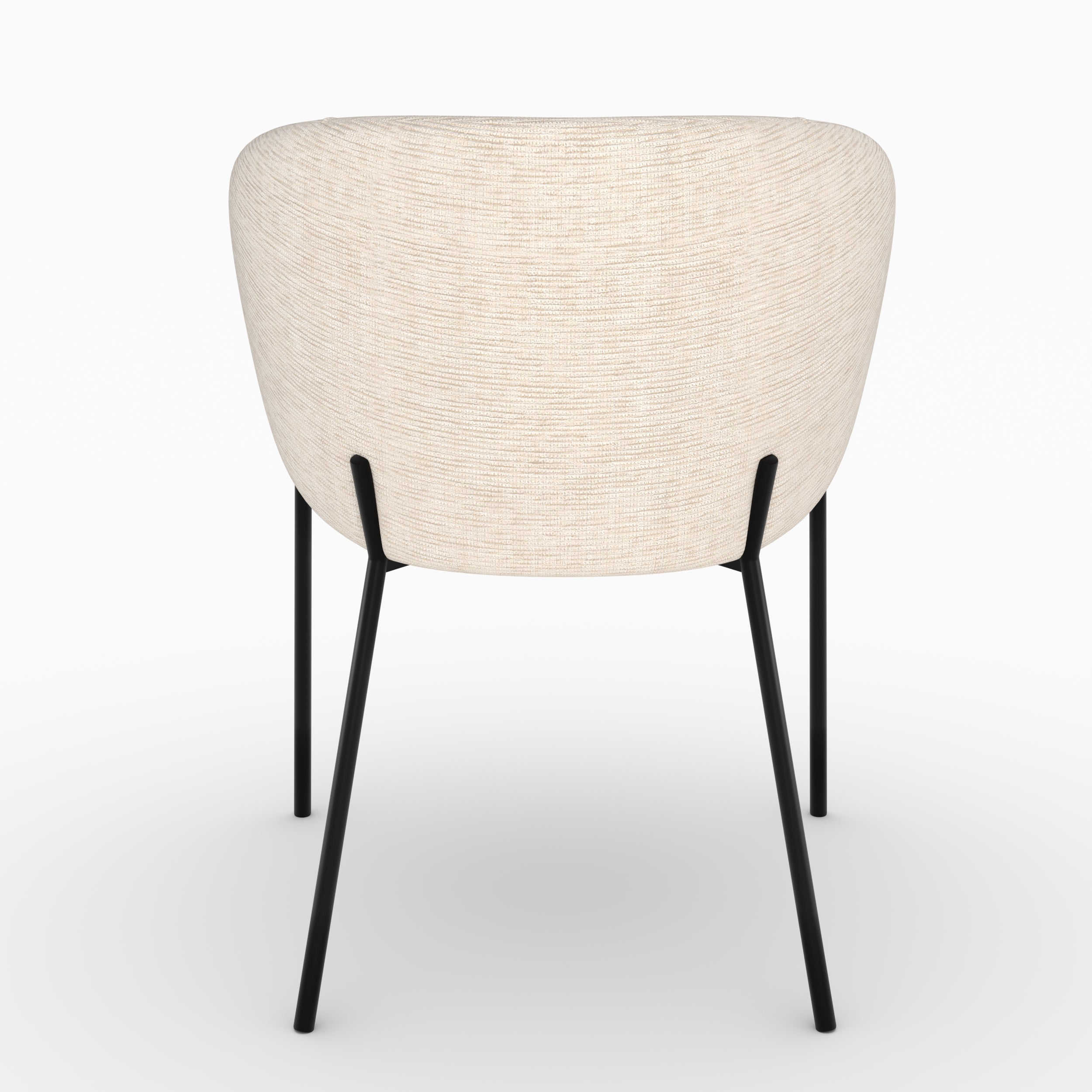 Andy - Chaise En Tissu Blanc Chiné Et Pieds En Métal Noir
