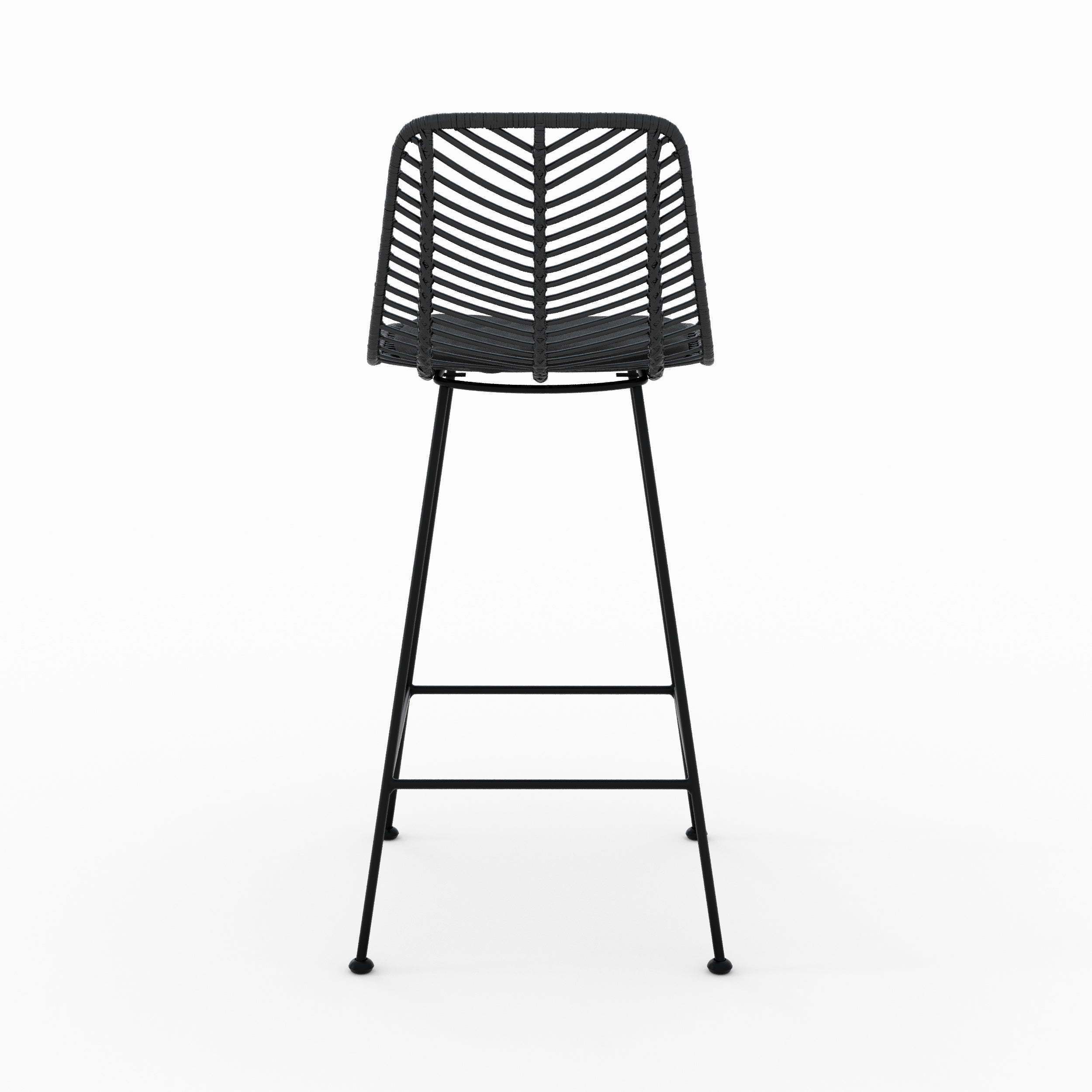 Tamara - Set of 2 Black Rattan Center Island Chairs